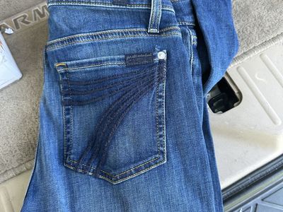 7 For All Mankind Women's Size 29 Blue Denim Jeans Slim Illusion Skinny