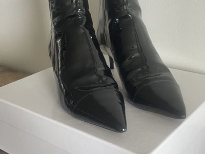 Alexandre Birman Patent Leather Booties