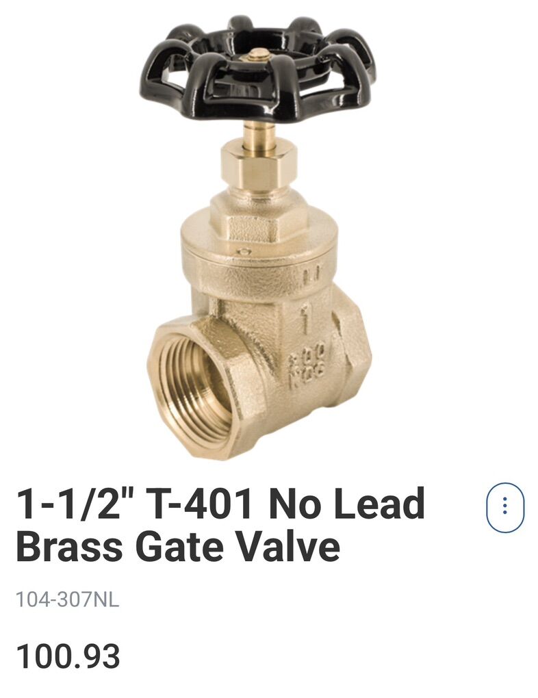 NEW! Forged Brass Gate Valve 1-1/2”