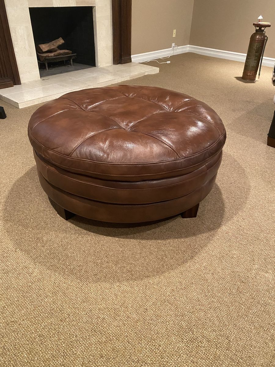 LEATHER OTTOMAN