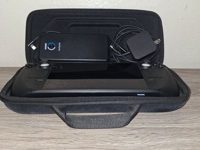 Valve Steam Deck Handheld Gaming Console with Carrying Case, Charger & Accessories. LCD 512gb storage space.