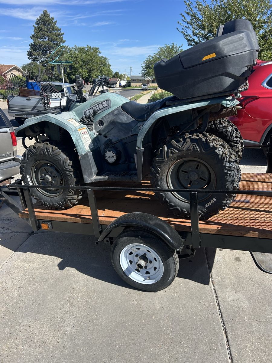 2003 Yamaha Kodiak ATV Quad - Used Off-Road Utility Vehicle package with snowplow and trailer