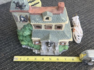 Ceramic Light-Up Haunted House Halloween Decor with Cord
