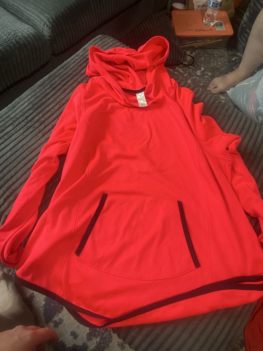 Livi Bright Red Athletic Hoodie with Front Pocket Size 18/20