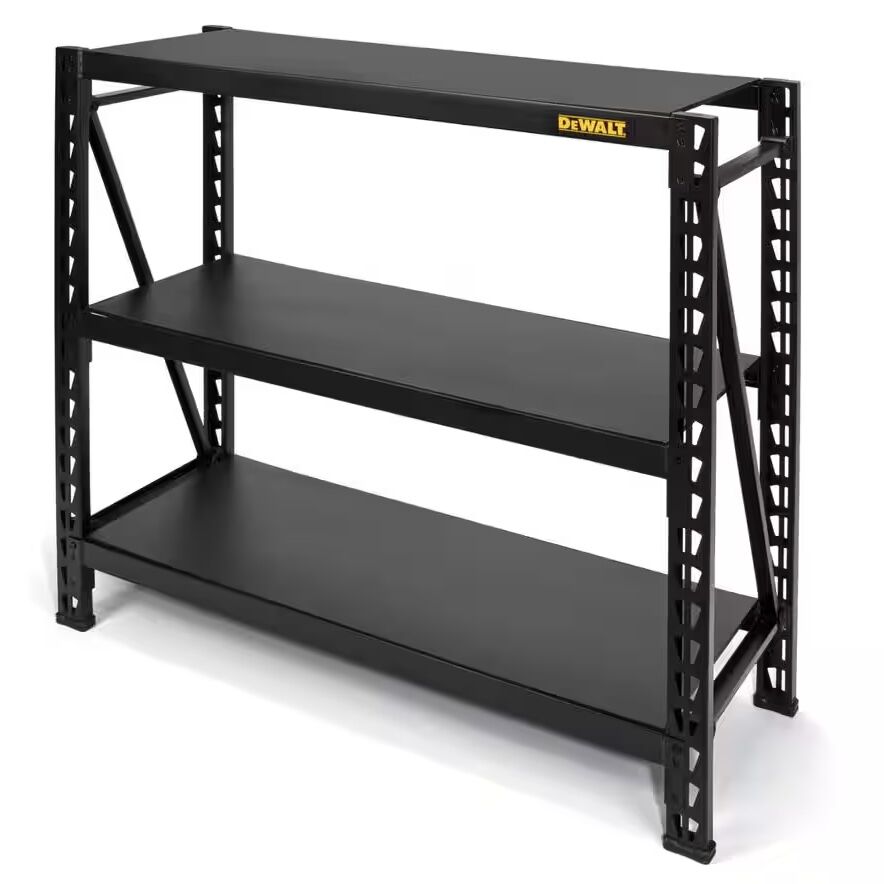 DEWALT 3-Tier Steel Garage Storage Shelving Unit Black (50 in. W x 48 in. H x 18 in. D)