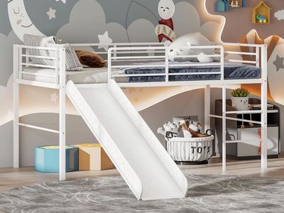 Twin loft bed with slide