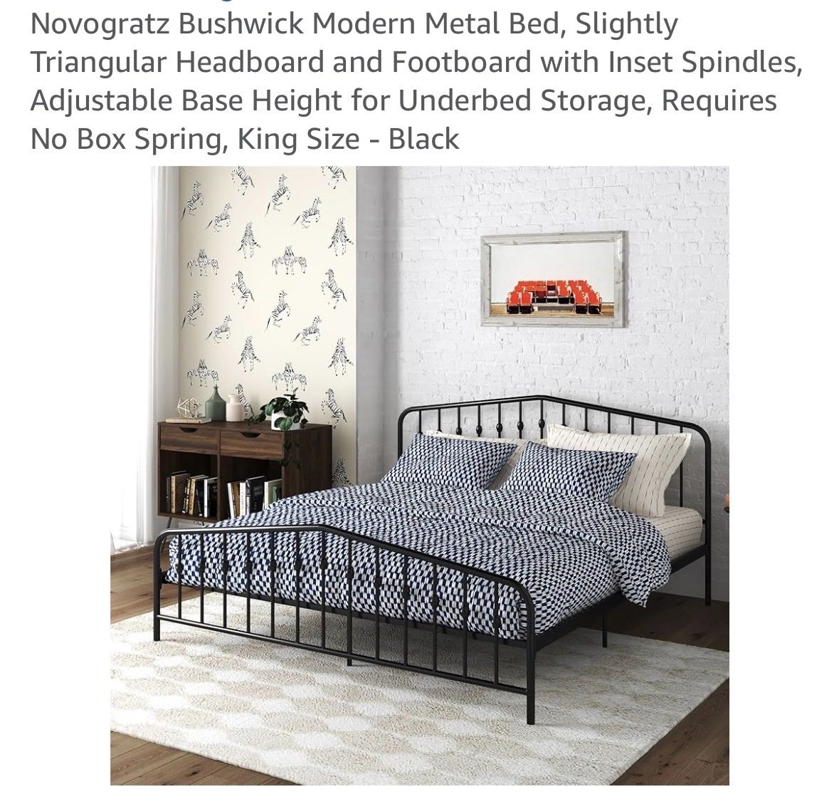 BLACK KING SIZE METAL BED