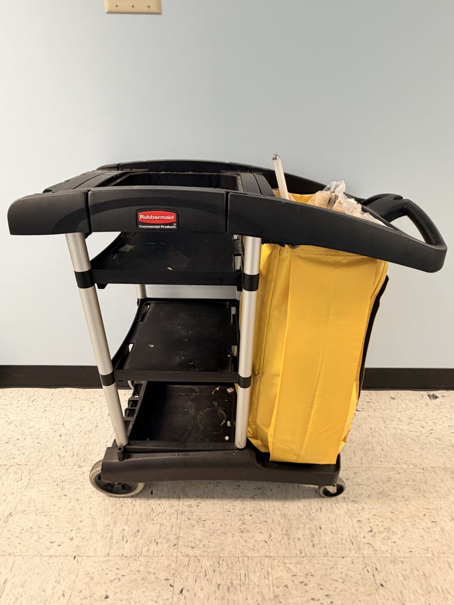 Rubbermaid commercial cleaning cart.