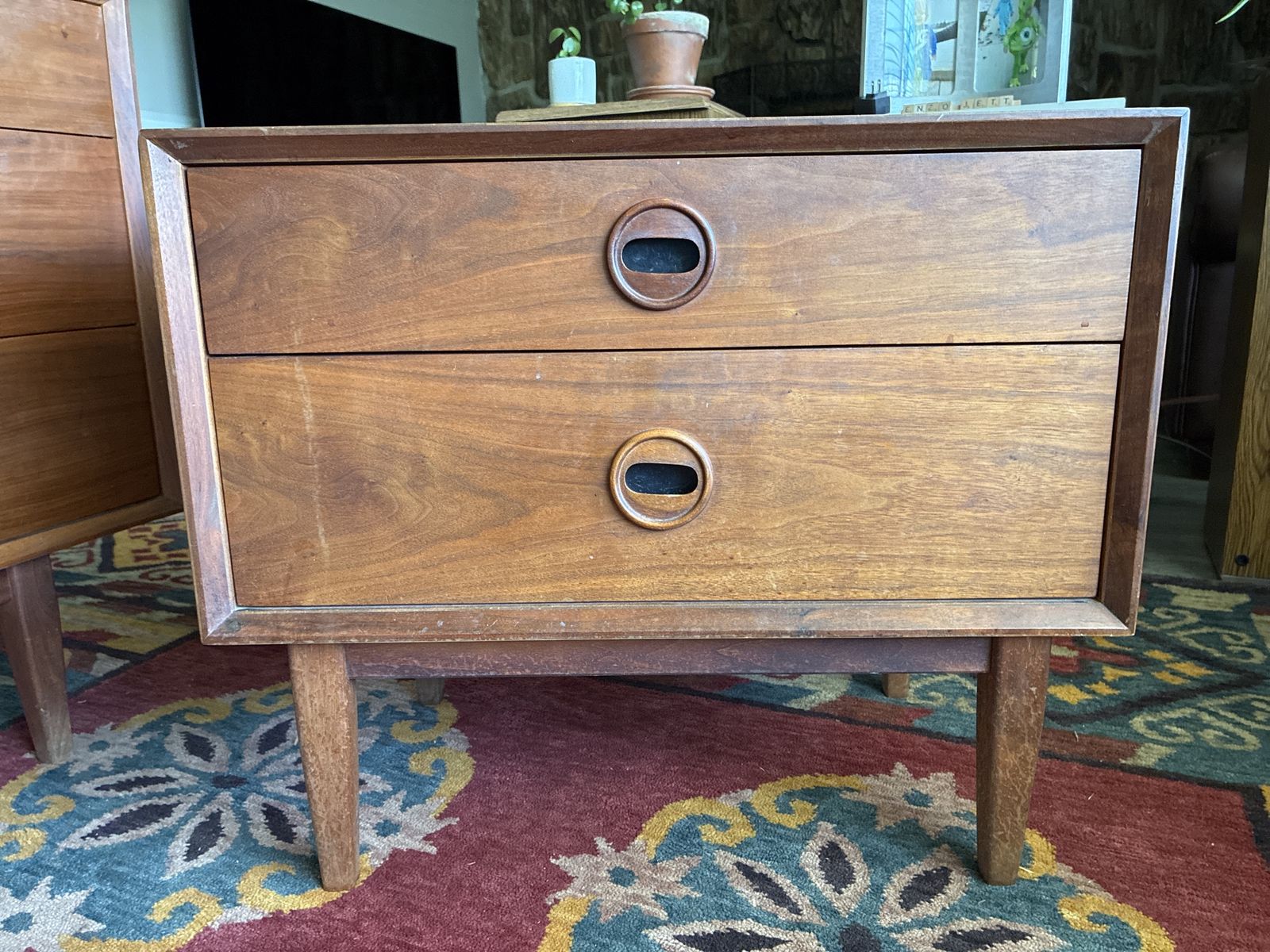 Walnut mid century modern small dresser