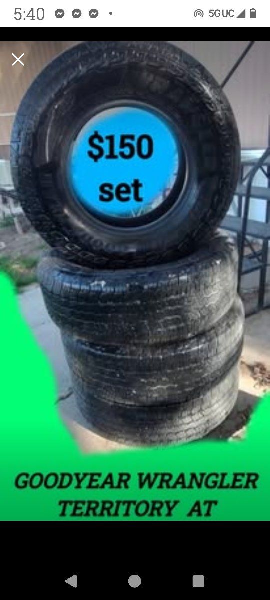 SET OF 4 265/70/16 GOODYEAR WRANGLER TERRITORY AT
