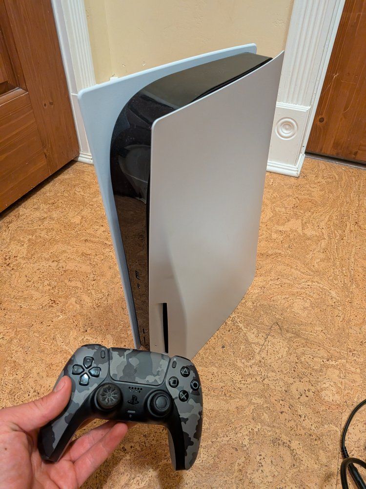 Sony PlayStation 5 Disc Edition Gaming Console Bundle with Camo Controller & Cables