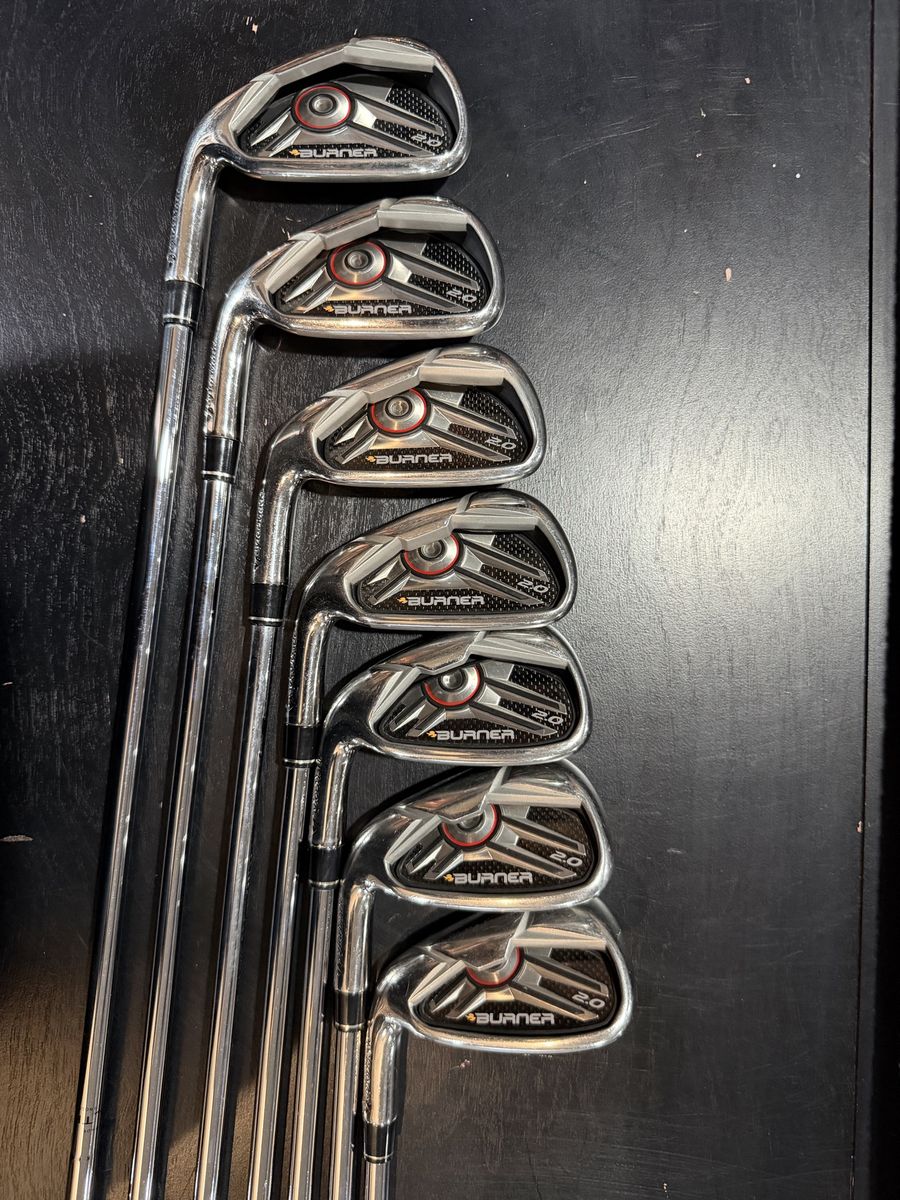 Left Hand - TaylorMade Burner 2.0 Irons Set - 4-PW 85 gram Regular Flex Steel Shafts Very Clean