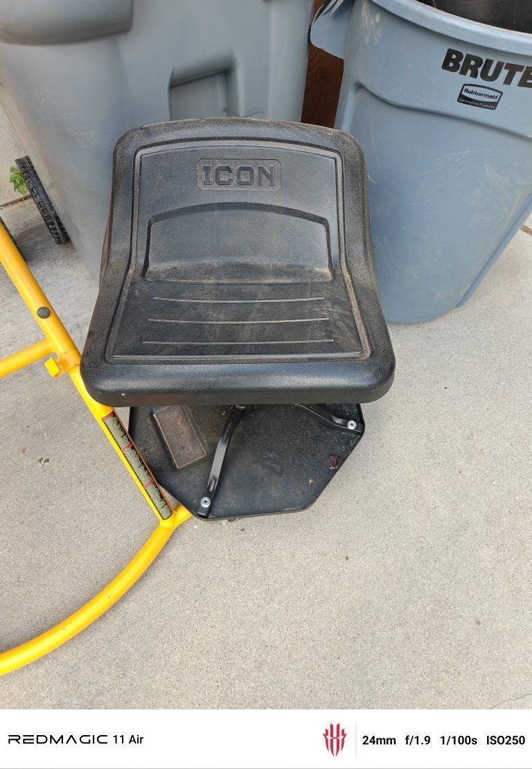 ICON Rolling Garden Work Seat, Heavy Duty, Yellow Frame, Black Seat