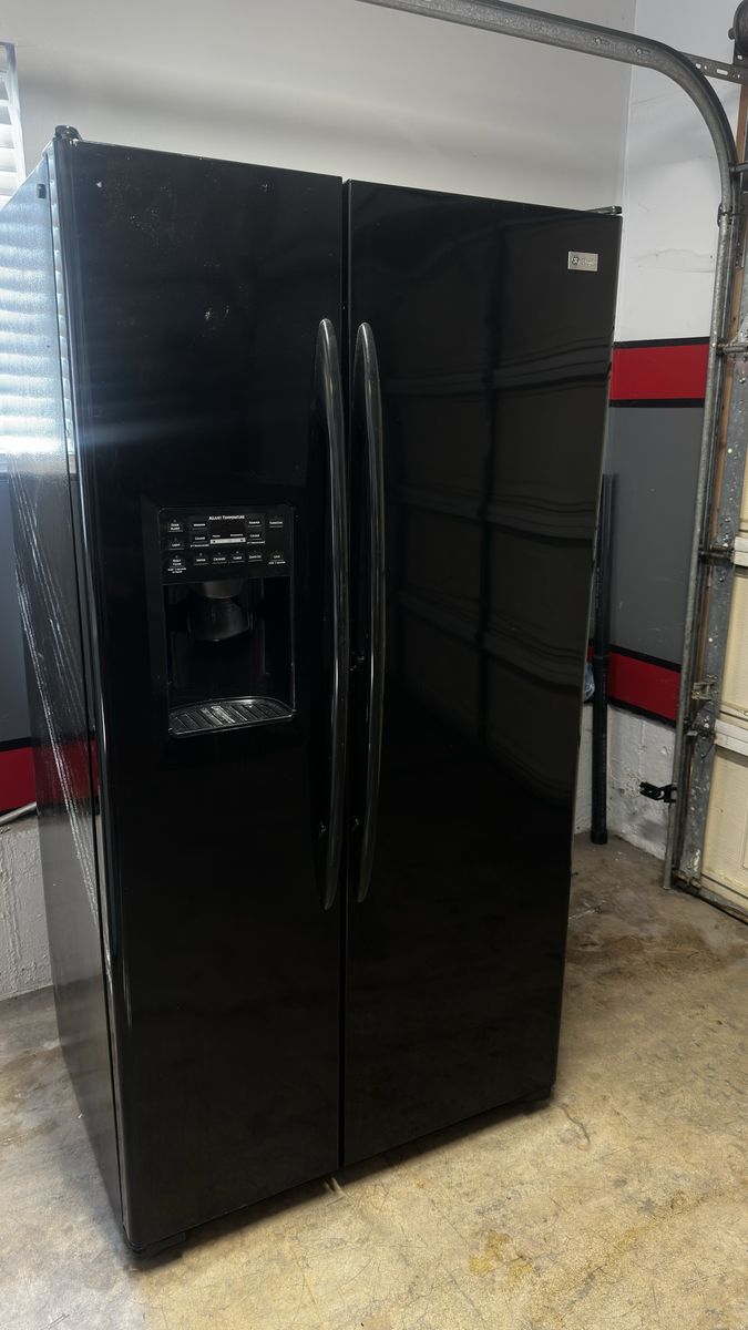 GE Profile Black Side-by-Side Refrigerator with Ice & Water Dispenser