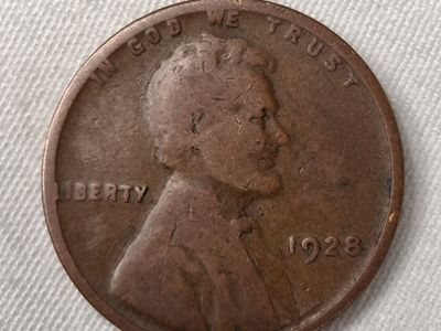 1928 US Wheat Penny One Cent Coin Collectible