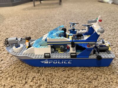 Lego police boat.