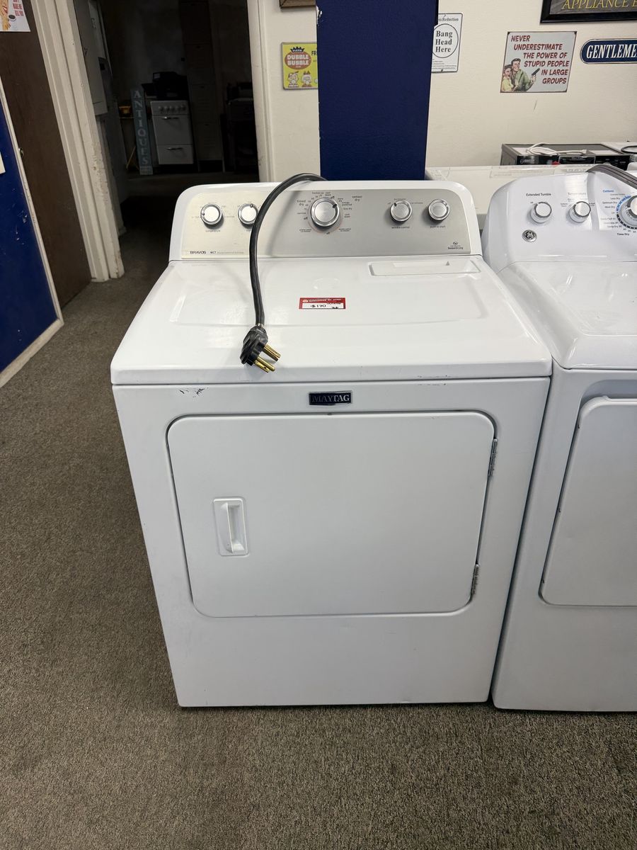Maytag White Electric Dryer with Top Controls - Used, Good Condition