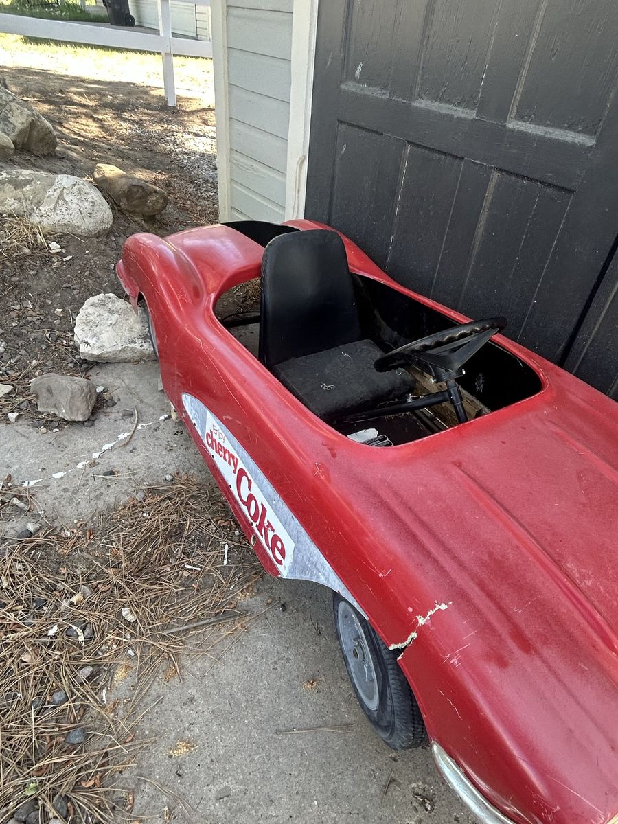 Vintage Cherry Coke Pedal Car Go-Kart - For Parts or Restoration, As-Is Condition