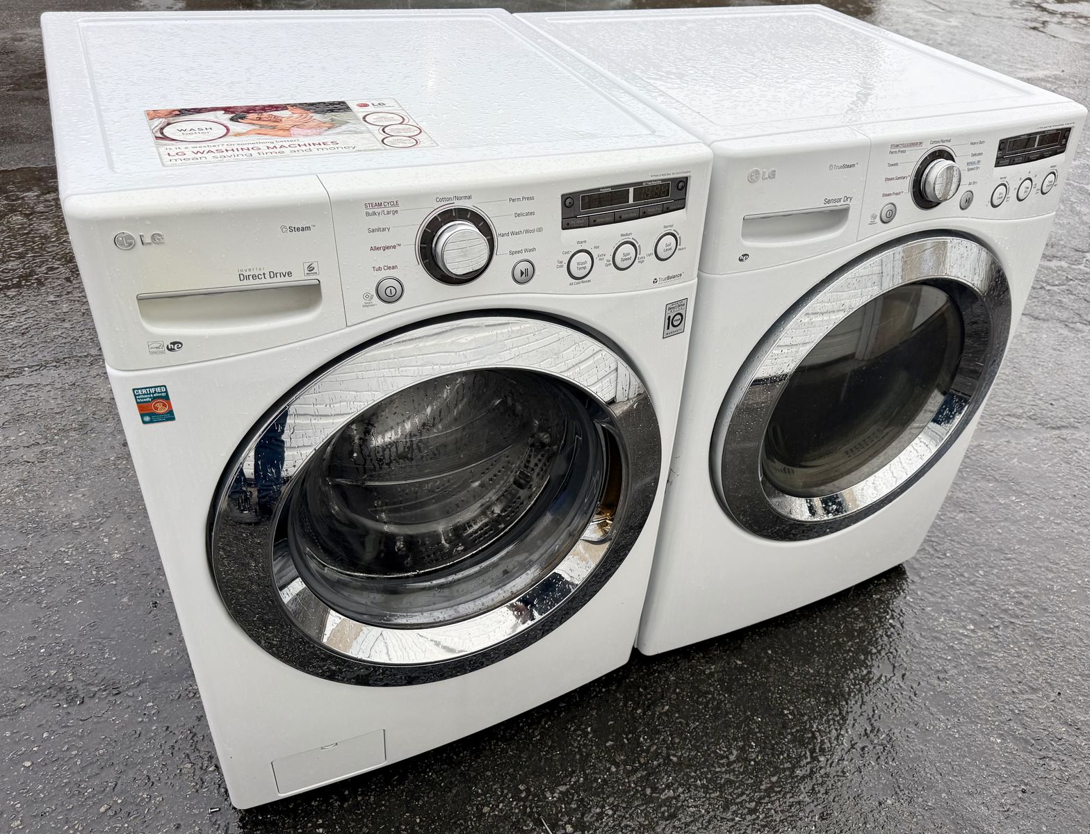 LG steam washer&dryer free delivery