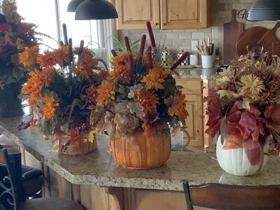 BEAUTIFUL BRAND NEW FALL FLORAL ARRANGEMENTS. 24” TALL. $45 EACH. CASH/VENMO ONLY