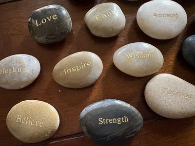Set of 25 Inspirational Engraved Polished Stones