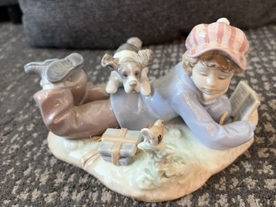 LLADRO Study Buddies: PUPPY & BOY Porcelain Figurine - No. 5.451 in Original Box (Willing to deliver in Utah County)