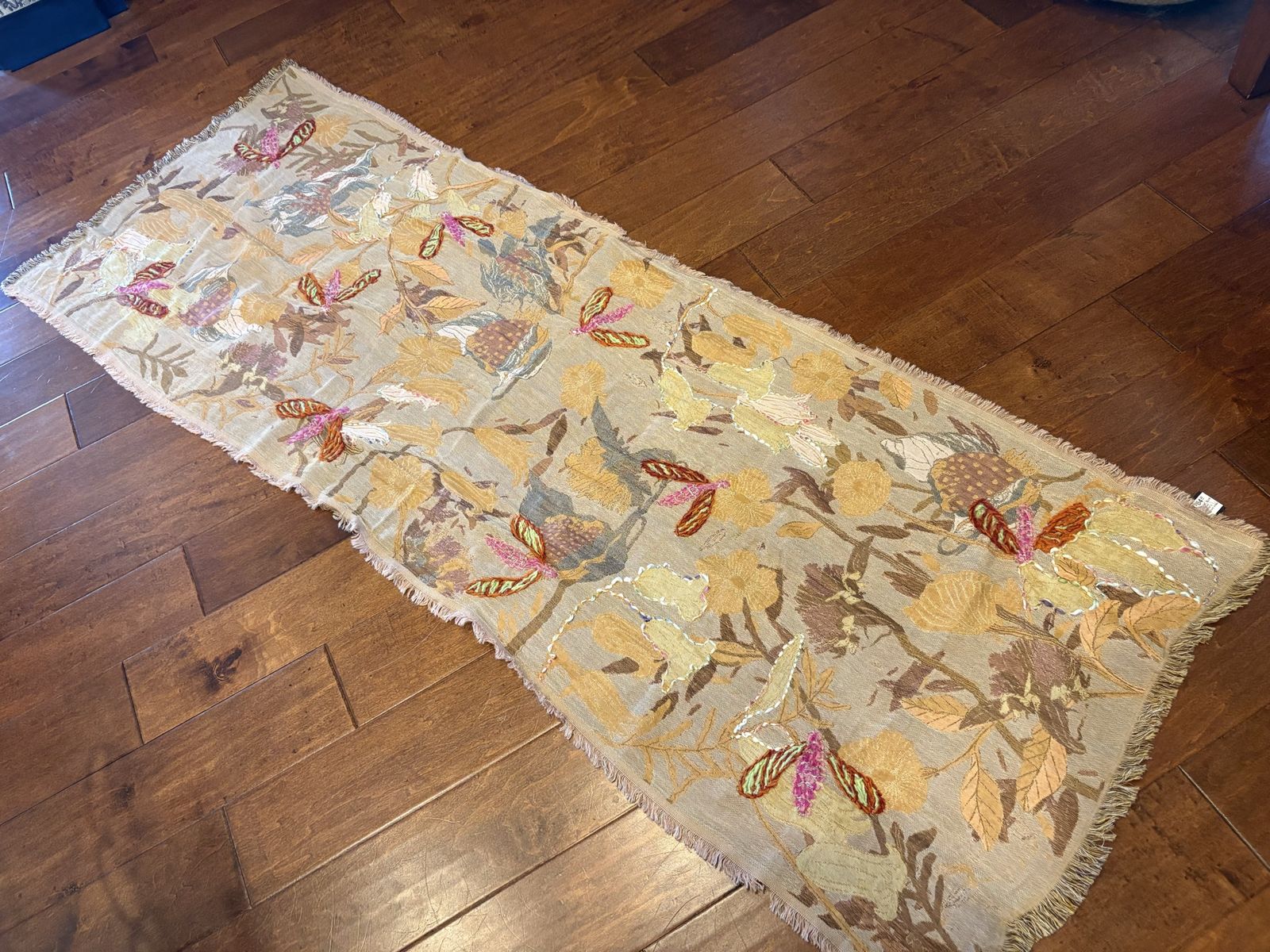 New Vismaya Floral Scarf w/ Thread Accents - 2 available 