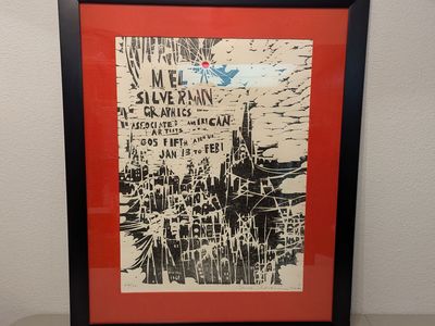 mel silverman hand signed limited edition woodcut print 1964