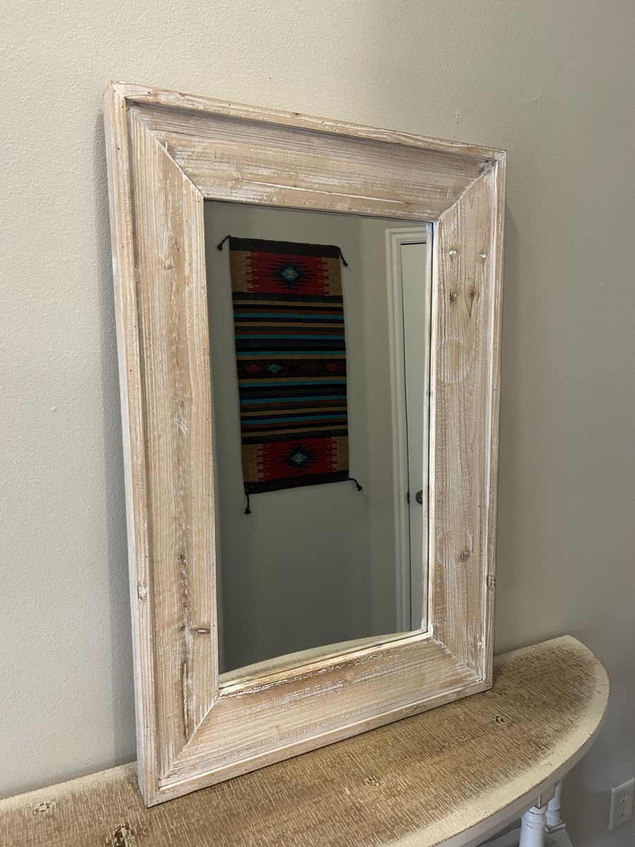 White wash mirror farmhouse 