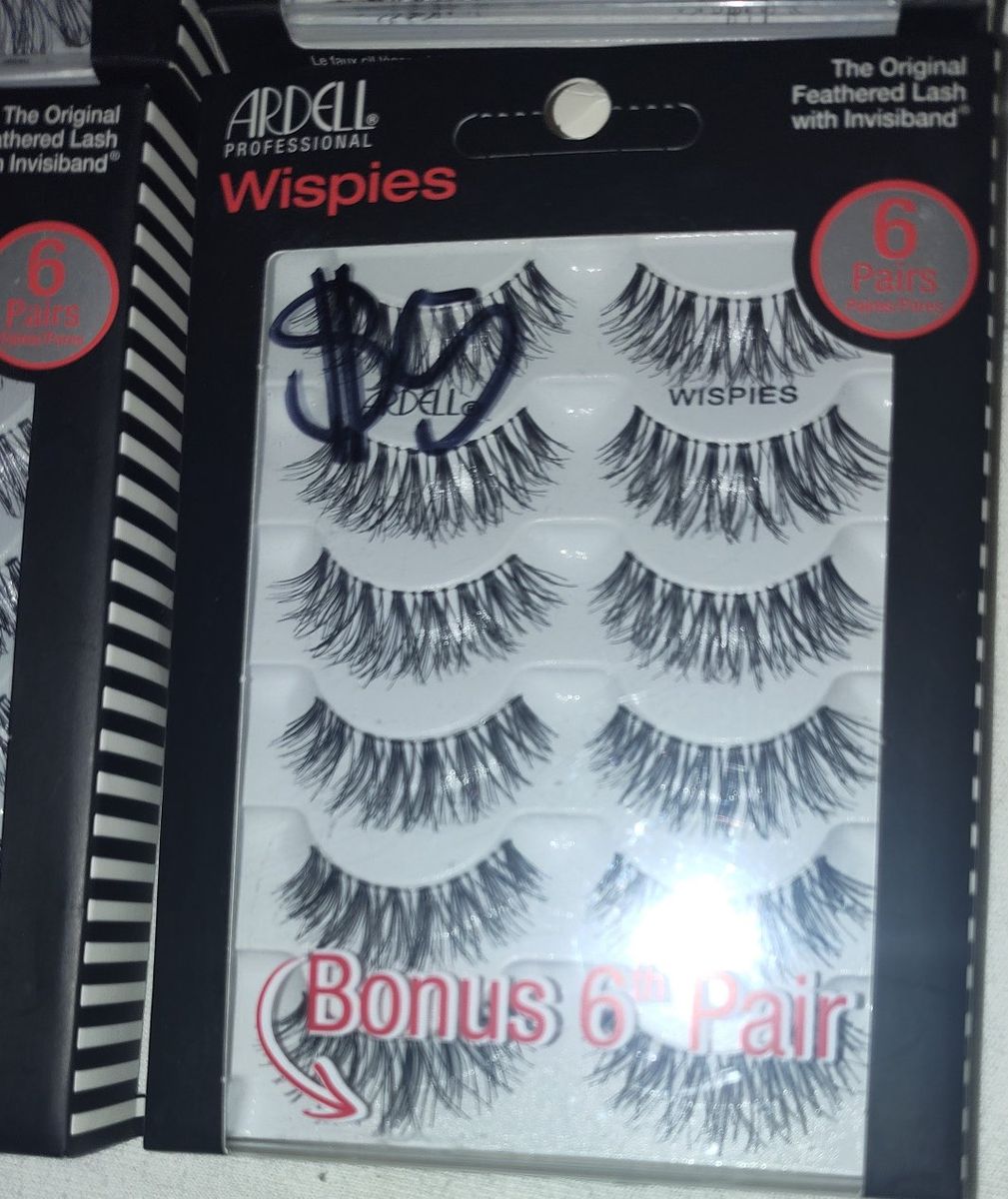 Ardell Professional Wispies False Eyelashes - Black, 6 Pairs Multi-pack, Cruelty-Free
