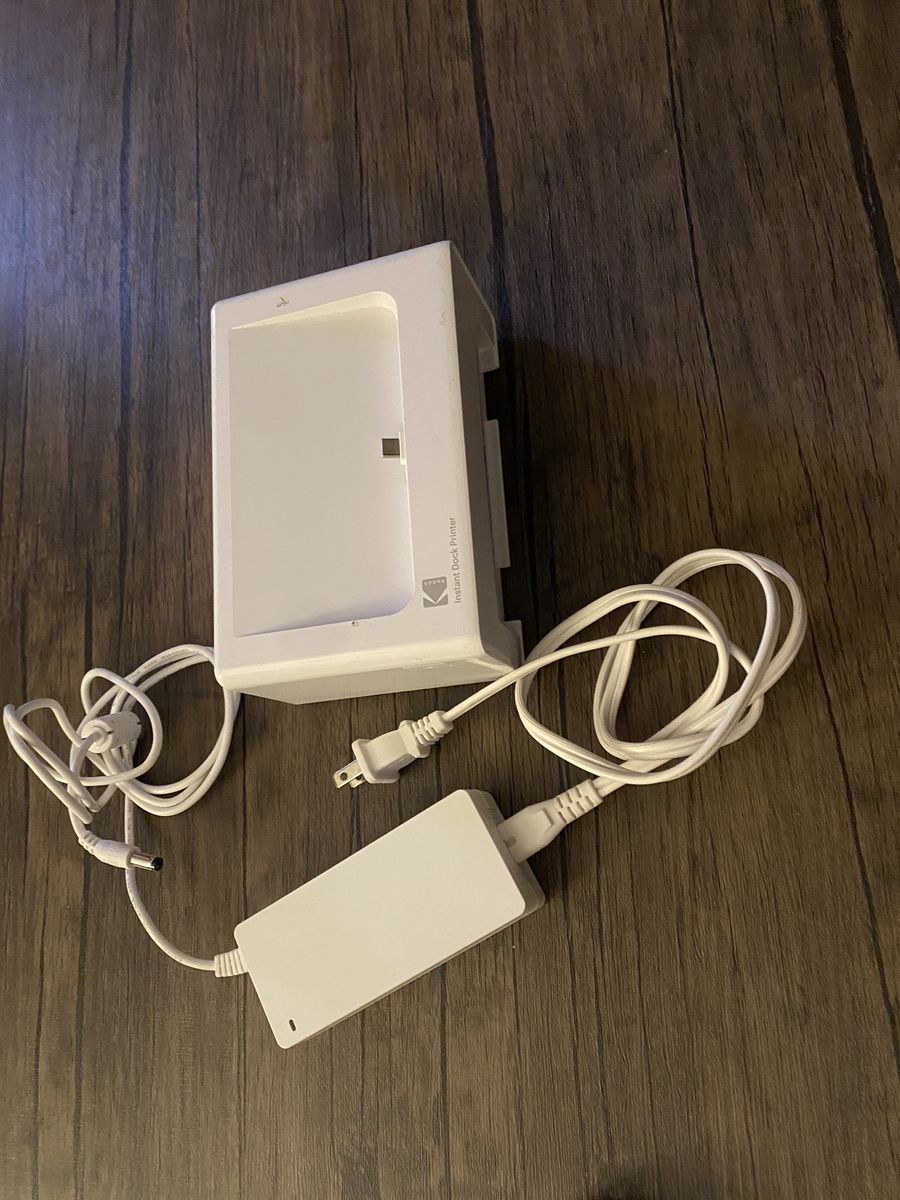 Kodak Instant Dock Printer - White, Portable Photo Printer with Power Adapter