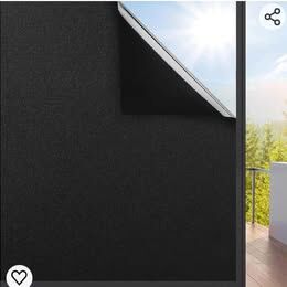 Blackout Privacy Window Film Static Cling Room Darkening Window Tinting Film Non Adhesive Black