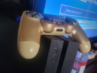 Used Sony PS4 Slim 1TB Console with Gold Controller & Grand Theft Auto Trilogy/V
