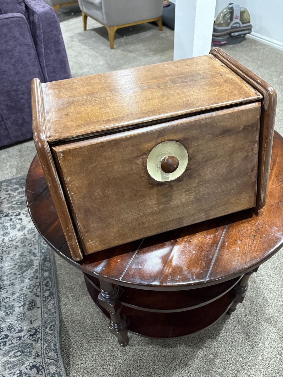 Vintage Wooden Bread Box countertop Storage Container
