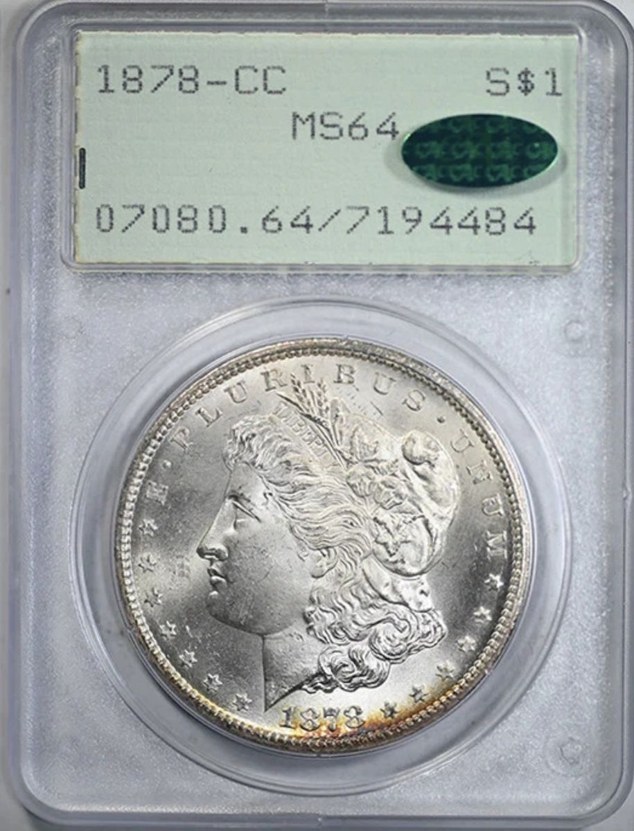 1878-CC Morgan Dollar $1 PCGS Rattler MS64 CAC