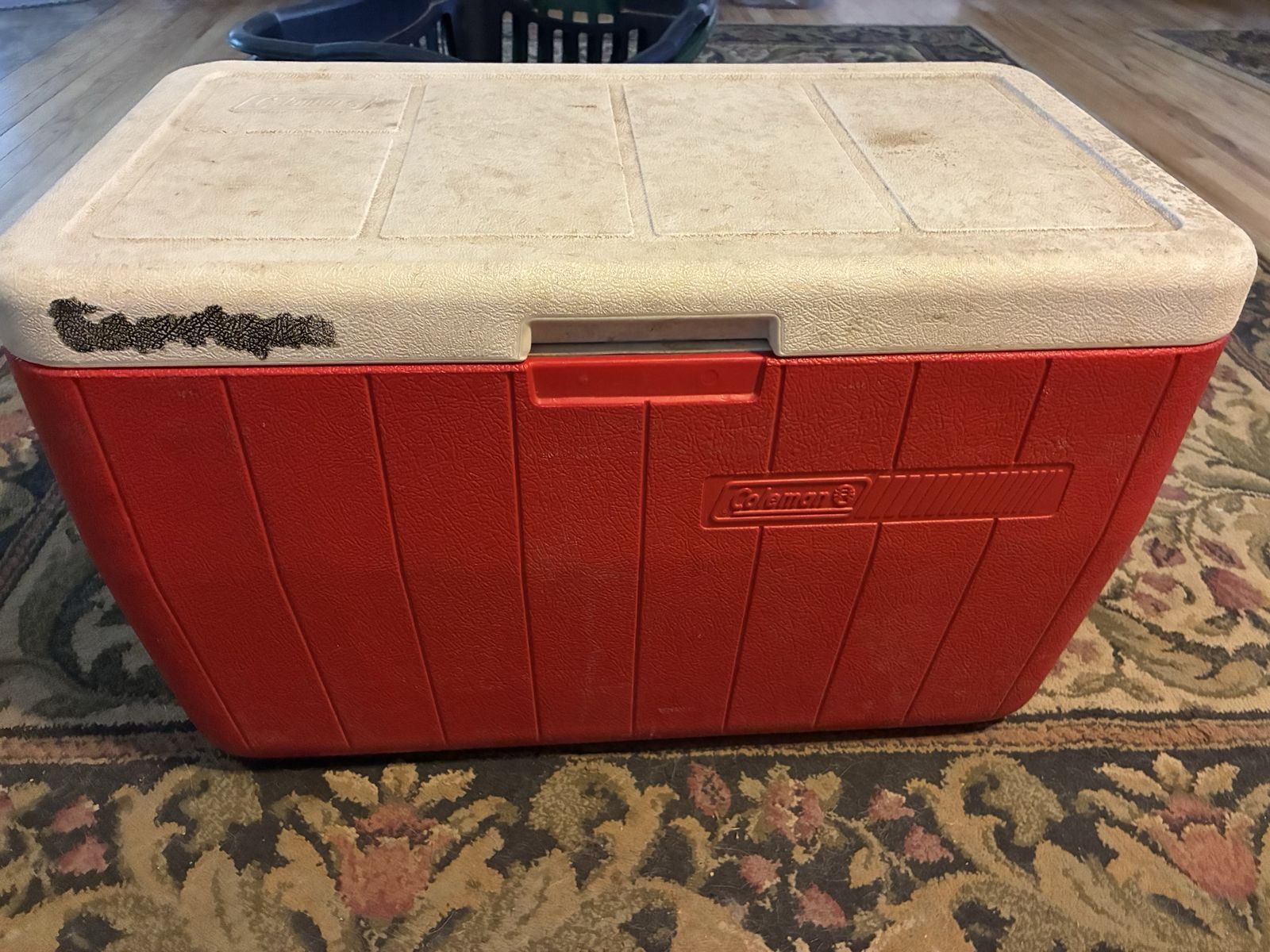Vintage Coleman Cooler Red & White Ice Chest Camping Fishing Outdoor
