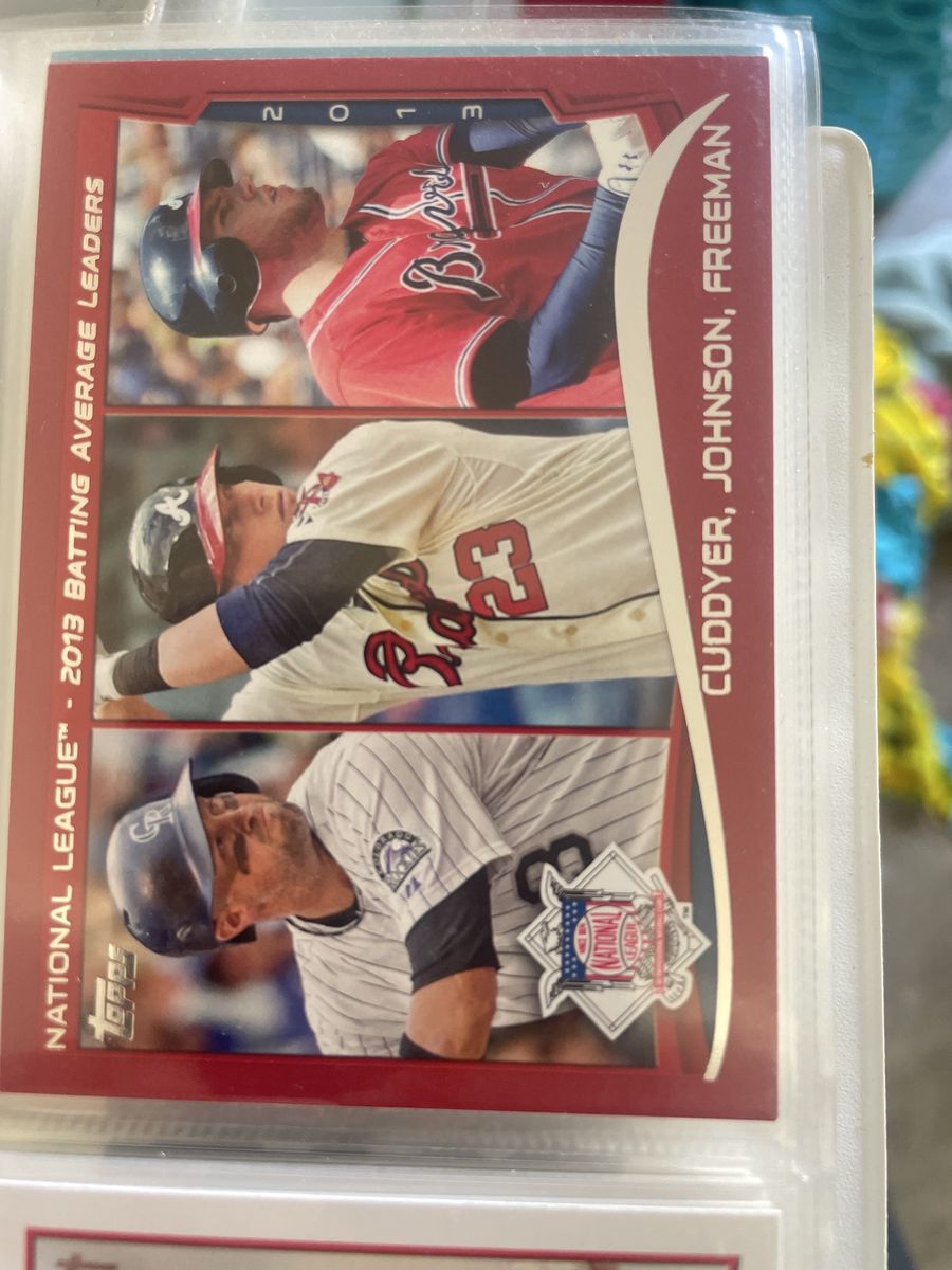 2013 Topps National League Batting Average Leaders Card - Cuddyer, Johnson, Freeman