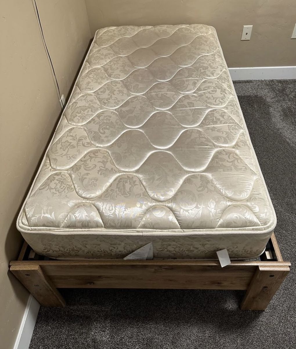 Twin Bed, Mattress & Nightstand