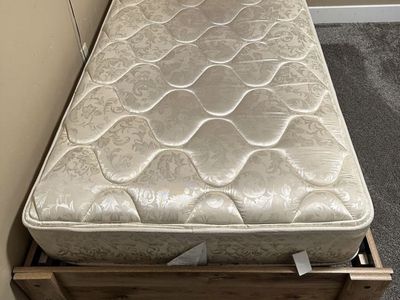 Twin Bed, Mattress & Nightstand