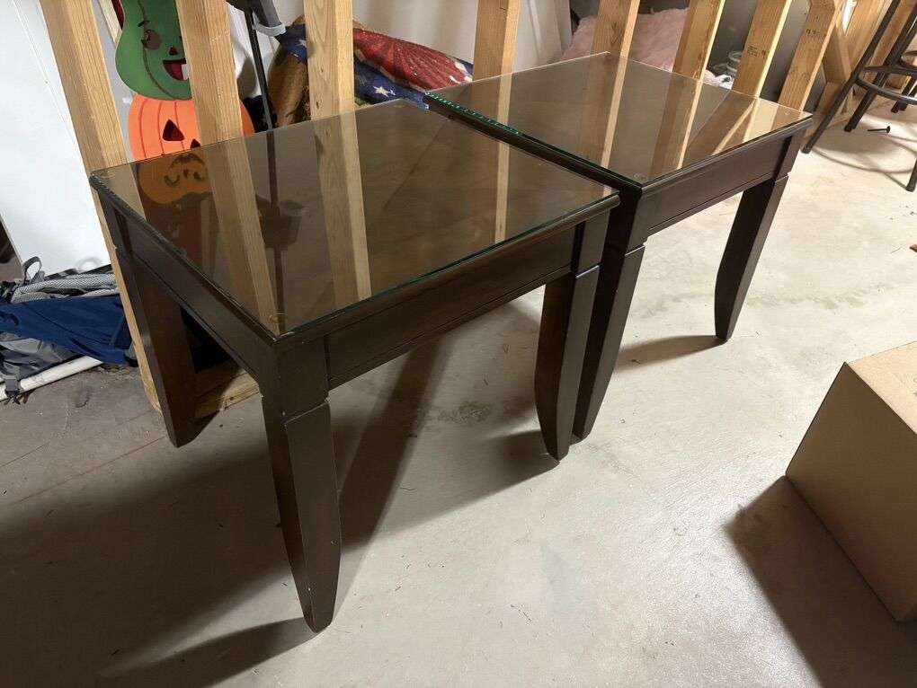 2 Glass Top End Tables - $40 For Both OBO