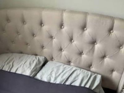 Queen Size Gray Tufted Bed Frame