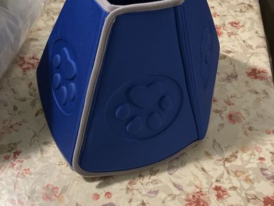 Blue Soft Dog Recovery Cone E-Collar with Paw Print Embossing