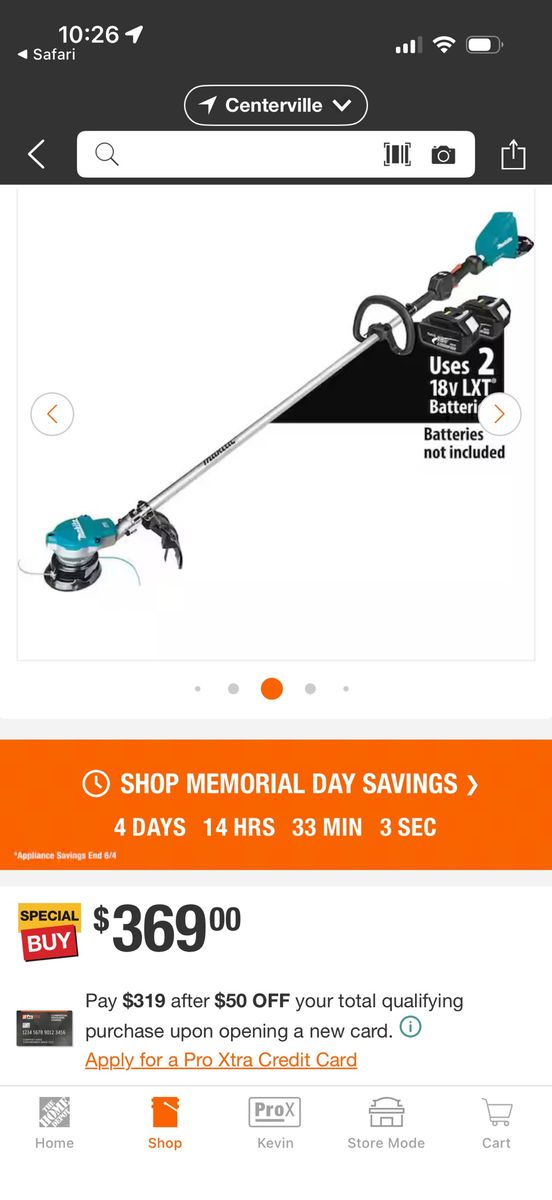 Makita Brushless Cordless String Trimmer - Uses 2x 18V LXT Batteries.