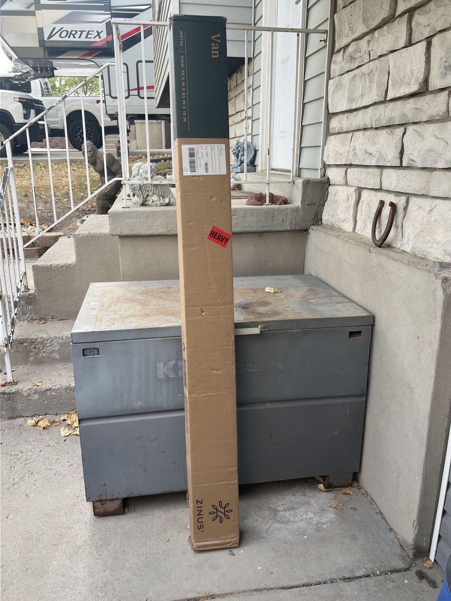 Unopened - Zinus Van King Metal Bed Frame - 75.5" x 80" x 16" Bed Support System.