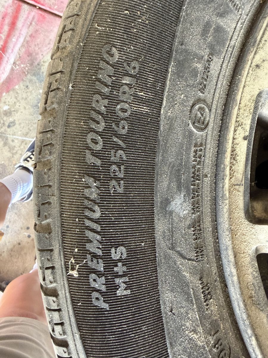 Set of 4 Used Premium Touring M+S 225/60R16 Tires with STS Wheels - Good Condition