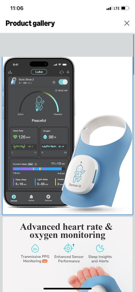 Sense-U Smart Sock Shoe 2 Baby Monitor