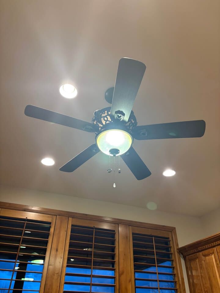 Dark Wood Ceiling Fan w Light Kit