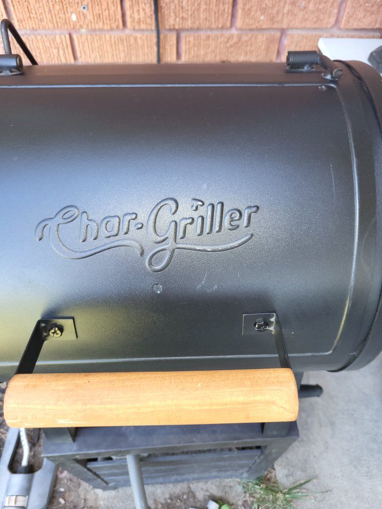 Char-Griller Portable Charcoal Grill & Side Fire Box - Black, Cast Iron Grates