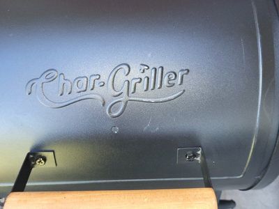 Char-Griller Portable Charcoal Grill & Side Fire Box - Black, Cast Iron Grates