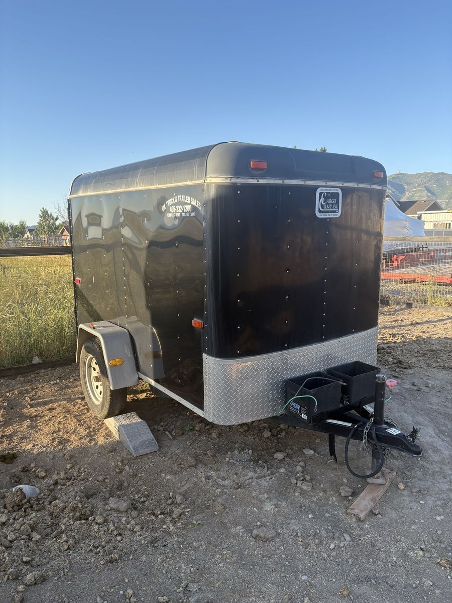 Enclosed trailer with solar panels